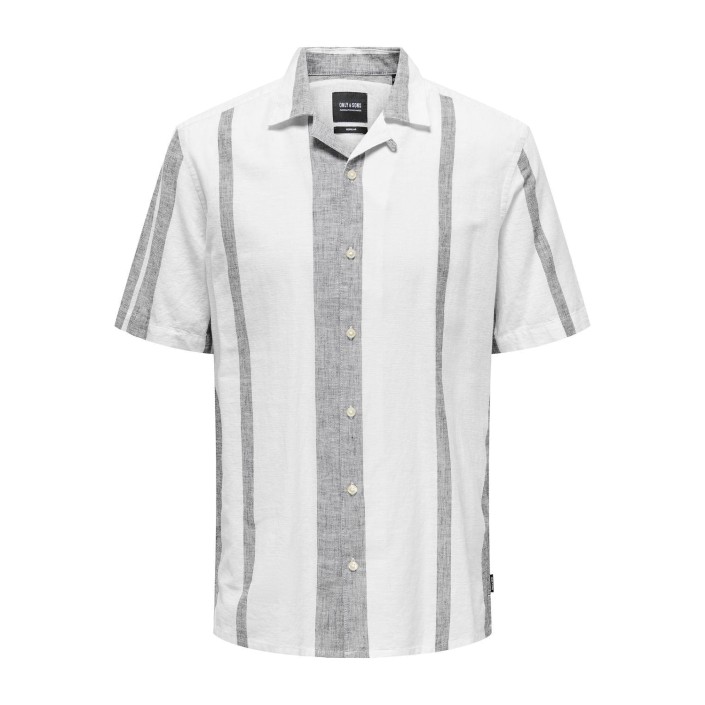 ONLY&SONS ONSCAIDEN LIFE STRIPE LINEN RESORT : Cloud Dancer | Freewear ONSCAIDEN LIFE STRIPE LINEN RESORT : - www.freewear.nl - Freewear