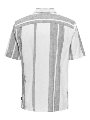 ONLY&SONS ONSCAIDEN LIFE STRIPE LINEN RESORT : Cloud Dancer | Freewear ONSCAIDEN LIFE STRIPE LINEN RESORT : - www.freewear.nl - Freewear
