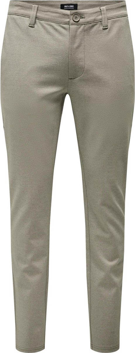Slim fit stoffen broek in gemêleerde look, model 'MARK'