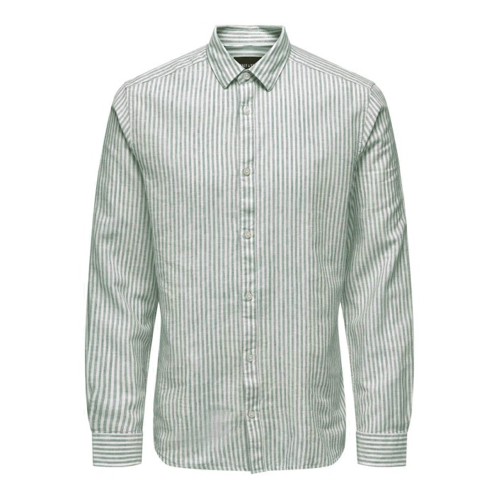 ONLY&SONS ONSCAIDEN LS STRIPE LINEN SHIRT 660: Sea Spray | Freewear ONSCAIDEN LS STRIPE LINEN SHIRT 660: - www.freewear.nl - Freewear