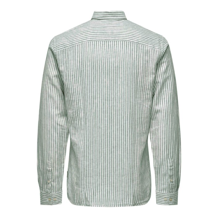ONLY&SONS ONSCAIDEN LS STRIPE LINEN SHIRT 660: Sea Spray | Freewear ONSCAIDEN LS STRIPE LINEN SHIRT 660: - www.freewear.nl - Freewear