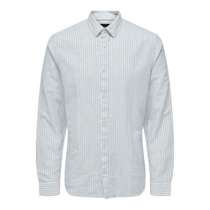 ONLY&SONS ONSCAIDEN LS STRIPE LINEN SHIRT 660: Cashmere Blue | Freewear ONSCAIDEN LS STRIPE LINEN SHIRT 660: - www.freewear.nl - Freewear