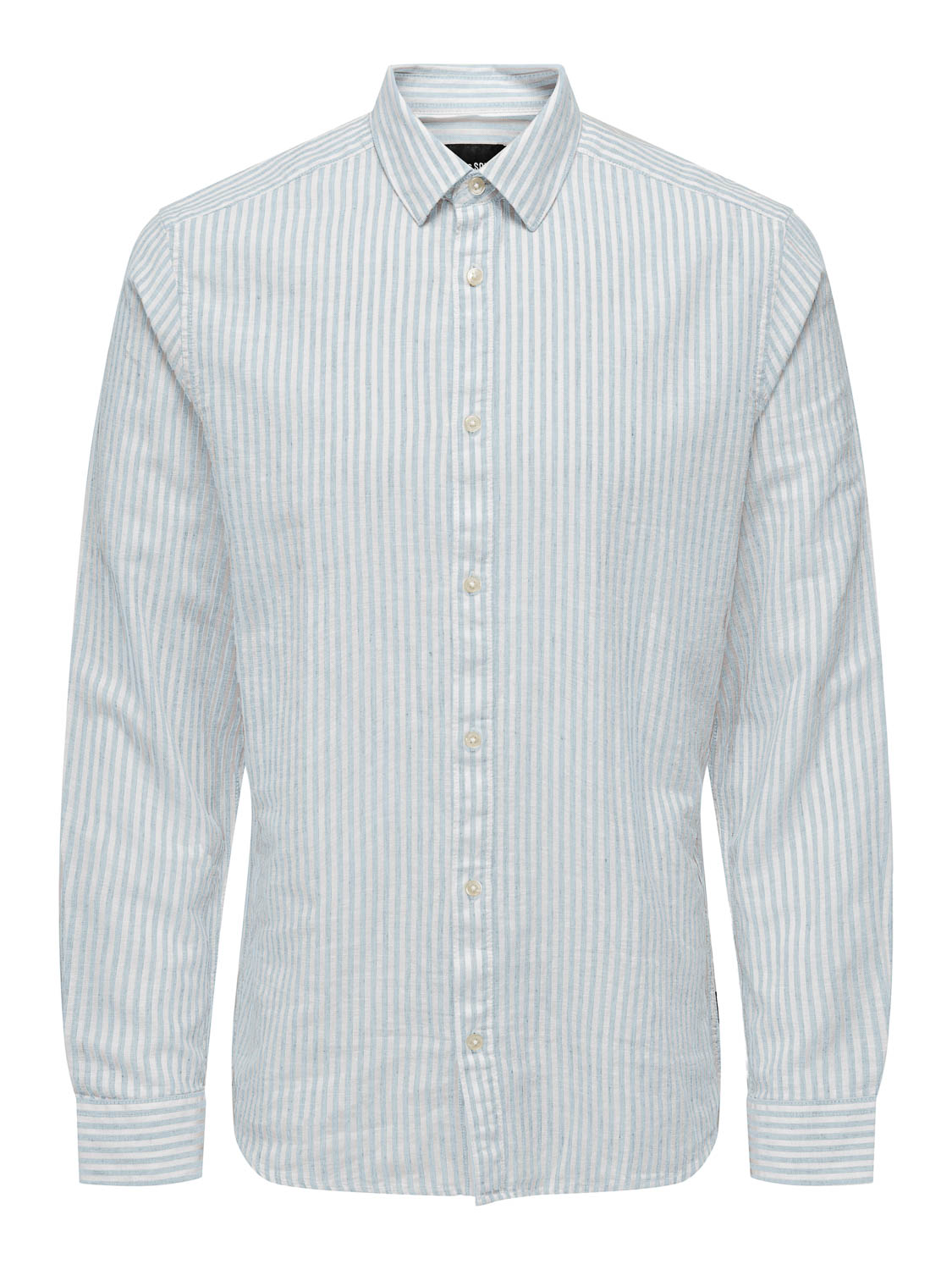 Gestreept Linnen Overhemd Caiden Only & Sons , Blue , Heren