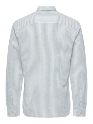 ONLY&SONS ONSCAIDEN LS STRIPE LINEN SHIRT 660: Cashmere Blue | Freewear ONSCAIDEN LS STRIPE LINEN SHIRT 660: - www.freewear.nl - Freewear