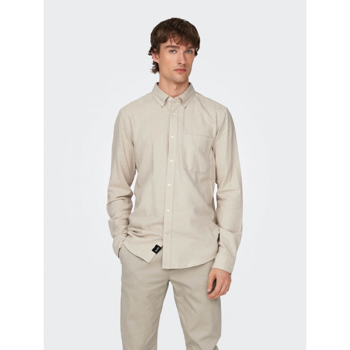 ONLY&SONS ONSGUDMUND SLIM 1-PKT SOLID SHIRT N: Silver Lining | Freewear ONSGUDMUND SLIM 1-PKT SOLID SHIRT N: - www.freewear.nl - Freewear