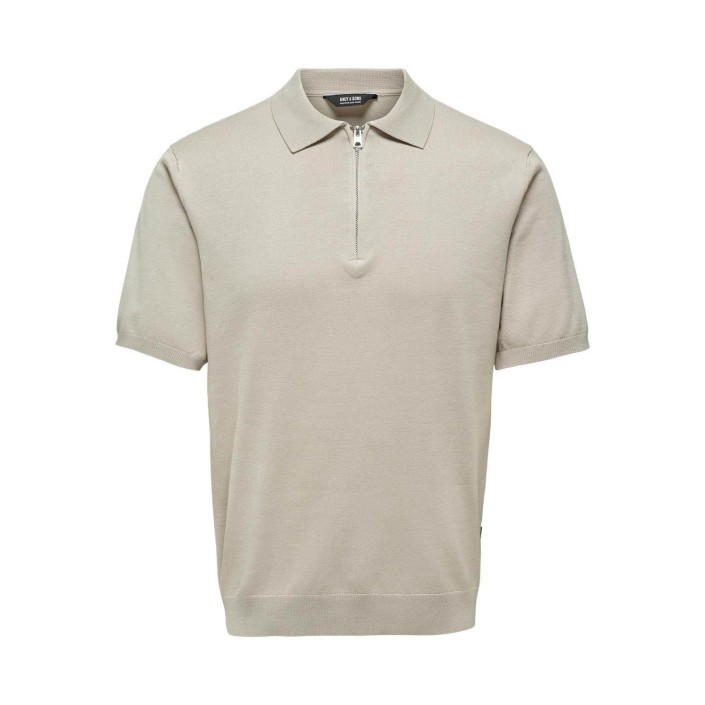 ONLY&SONS ONSWYLER LIFE REG 14 SS ZIP POLO KN: Silver Lining | Freewear ONSWYLER LIFE REG 14 SS ZIP POLO KN: - www.freewear.nl - Freewear