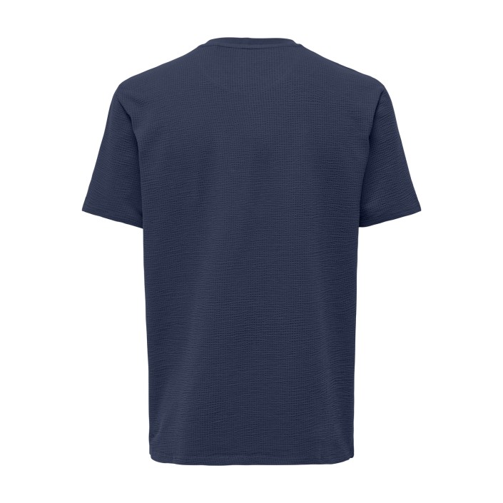 ONLY&SONS ONSKIAN LIFE REG SEERSUCKER SS TEE : Naval Academy | Freewear ONSKIAN LIFE REG SEERSUCKER SS TEE : - www.freewear.nl - Freewear
