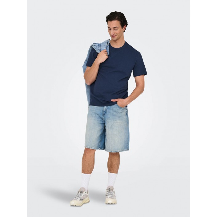 ONLY&SONS ONSKIAN LIFE REG SEERSUCKER SS TEE : Naval Academy | Freewear ONSKIAN LIFE REG SEERSUCKER SS TEE : - www.freewear.nl - Freewear