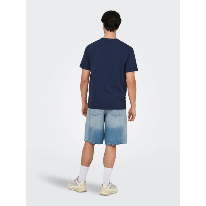 ONLY&SONS ONSKIAN LIFE REG SEERSUCKER SS TEE : Naval Academy | Freewear ONSKIAN LIFE REG SEERSUCKER SS TEE : - www.freewear.nl - Freewear
