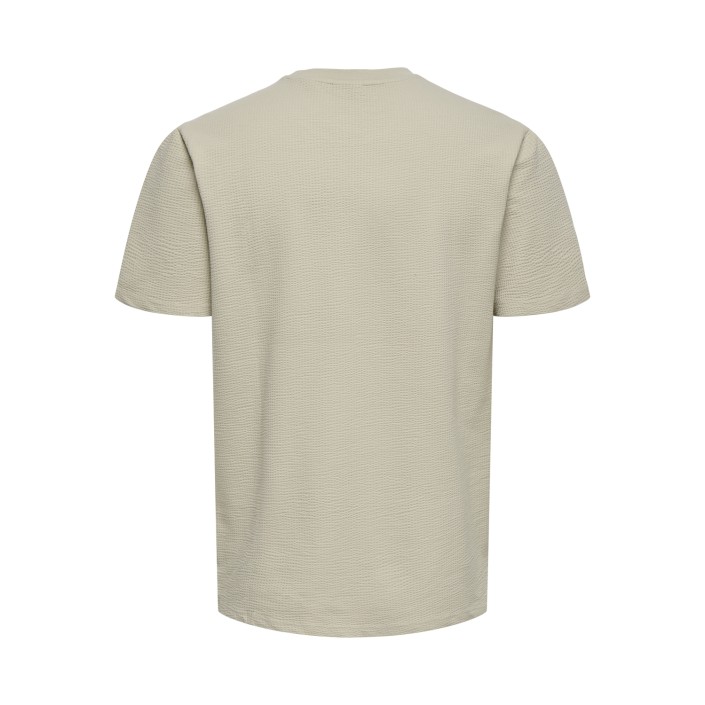ONLY&SONS ONSKIAN LIFE REG SEERSUCKER SS TEE : Silver Lining | Freewear ONSKIAN LIFE REG SEERSUCKER SS TEE : - www.freewear.nl - Freewear