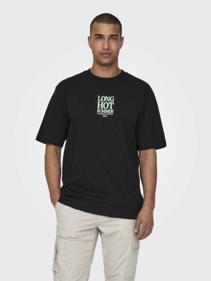 ONLY&SONS ONSKENNY RLX TEXT SS TEE Black | Freewear ONSKENNY RLX TEXT SS TEE - www.freewear.nl - Freewear