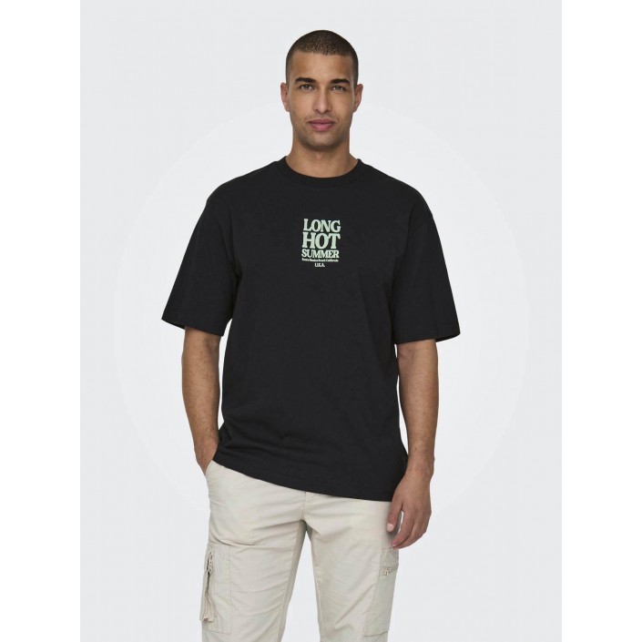 ONLY&SONS ONSKENNY RLX TEXT SS TEE Black | Freewear ONSKENNY RLX TEXT SS TEE - www.freewear.nl - Freewear