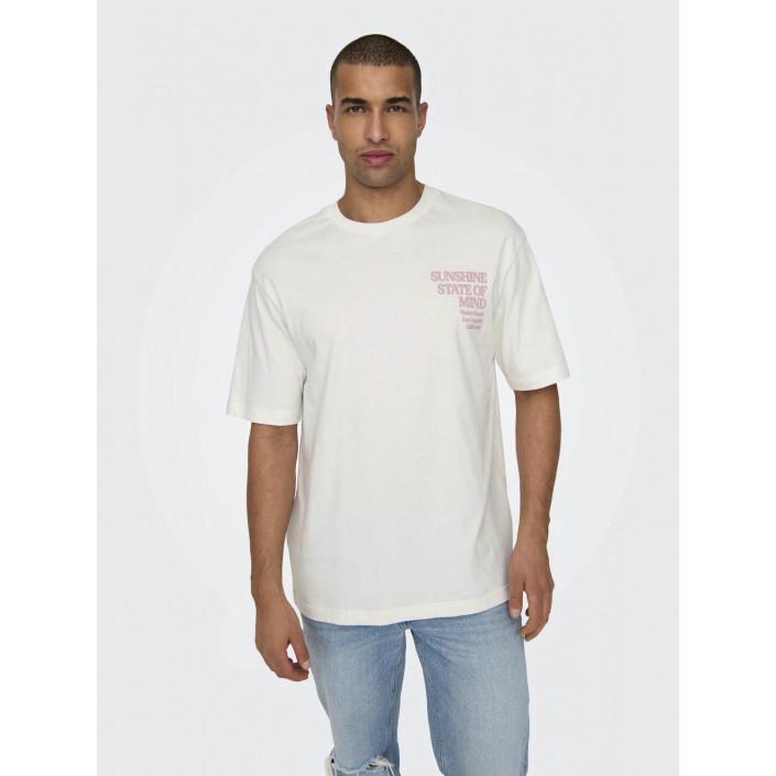 ONLY&SONS ONSKENNY RLX TEXT SS TEE Cloud Dancer | Freewear ONSKENNY RLX TEXT SS TEE - www.freewear.nl - Freewear