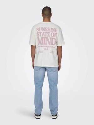ONLY&SONS ONSKENNY RLX TEXT SS TEE Cloud Dancer | Freewear ONSKENNY RLX TEXT SS TEE - www.freewear.nl - Freewear