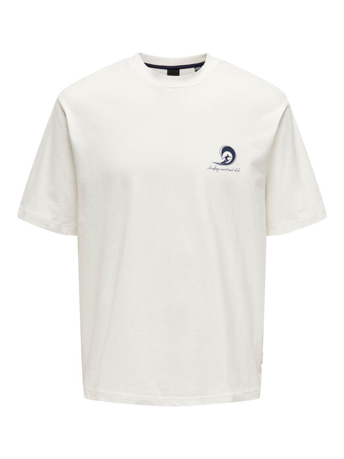 Only & Sons Milo Coast T-Shirts Männer,Unisex op kleur wit, Maat XL