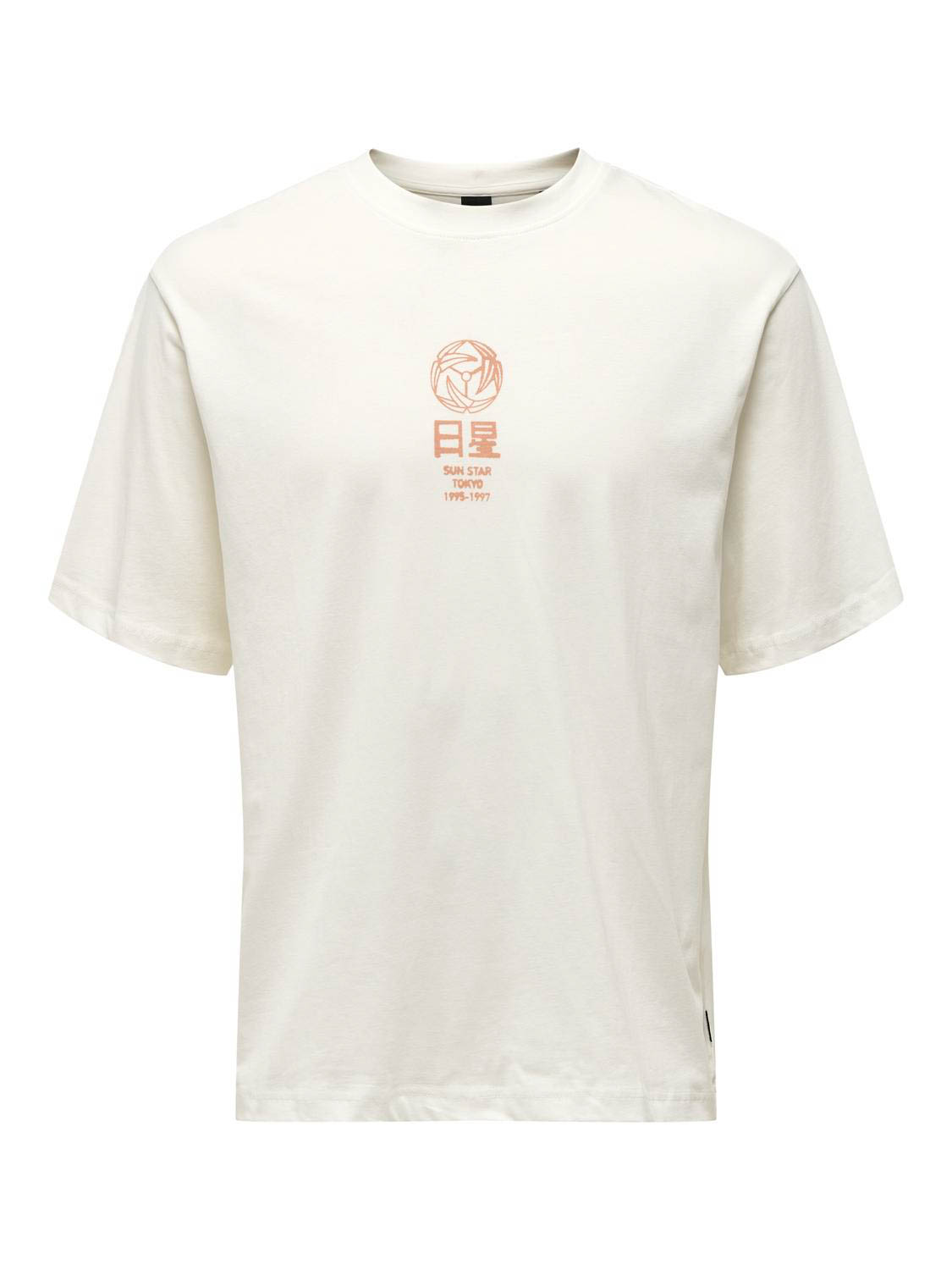 Only & Sons Malik Life T-Shirts Männer,Unisex op kleur wit, Maat L