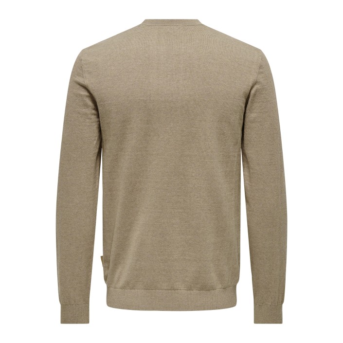 ONLY&SONS ONSLOUI REG 12 MEL CREW KNIT NOOS Desert Taupe/MELANGE | Freewear ONSLOUI REG 12 MEL CREW KNIT NOOS - www.freewear.nl - Freewear