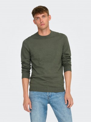 ONLY&SONS ONSLOUI REG 12 MEL CREW KNIT NOOS Castor Gray/MELANGE | Freewear ONSLOUI REG 12 MEL CREW KNIT NOOS - www.freewear.nl - Freewear