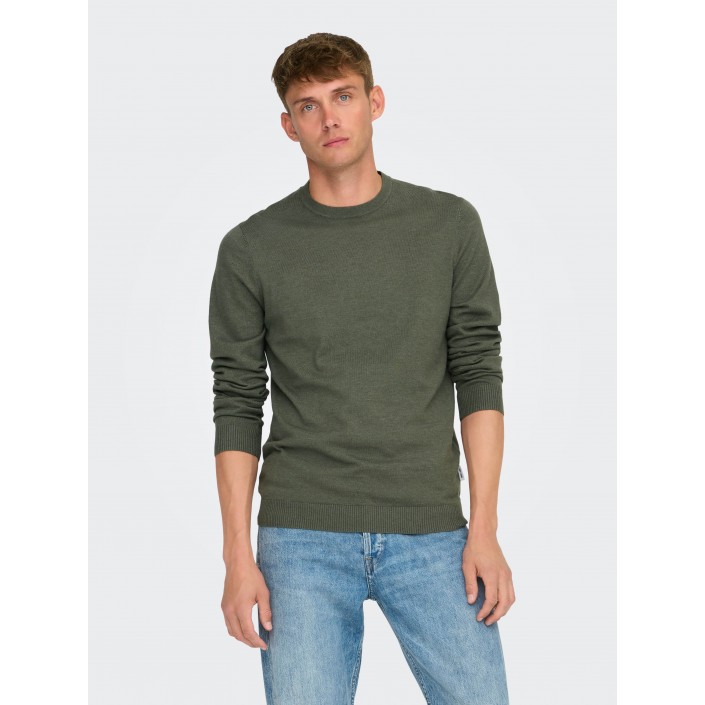 ONLY&SONS ONSLOUI REG 12 MEL CREW KNIT NOOS Castor Gray/MELANGE | Freewear ONSLOUI REG 12 MEL CREW KNIT NOOS - www.freewear.nl - Freewear