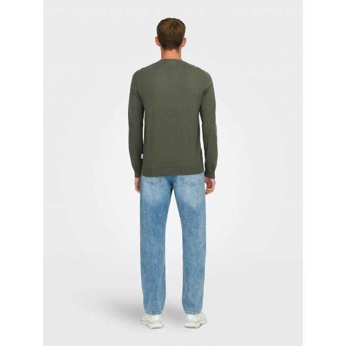 ONLY&SONS ONSLOUI REG 12 MEL CREW KNIT NOOS Castor Gray/MELANGE | Freewear ONSLOUI REG 12 MEL CREW KNIT NOOS - www.freewear.nl - Freewear