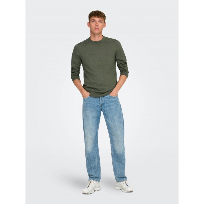 ONLY&SONS ONSLOUI REG 12 MEL CREW KNIT NOOS Castor Gray/MELANGE | Freewear ONSLOUI REG 12 MEL CREW KNIT NOOS - www.freewear.nl - Freewear
