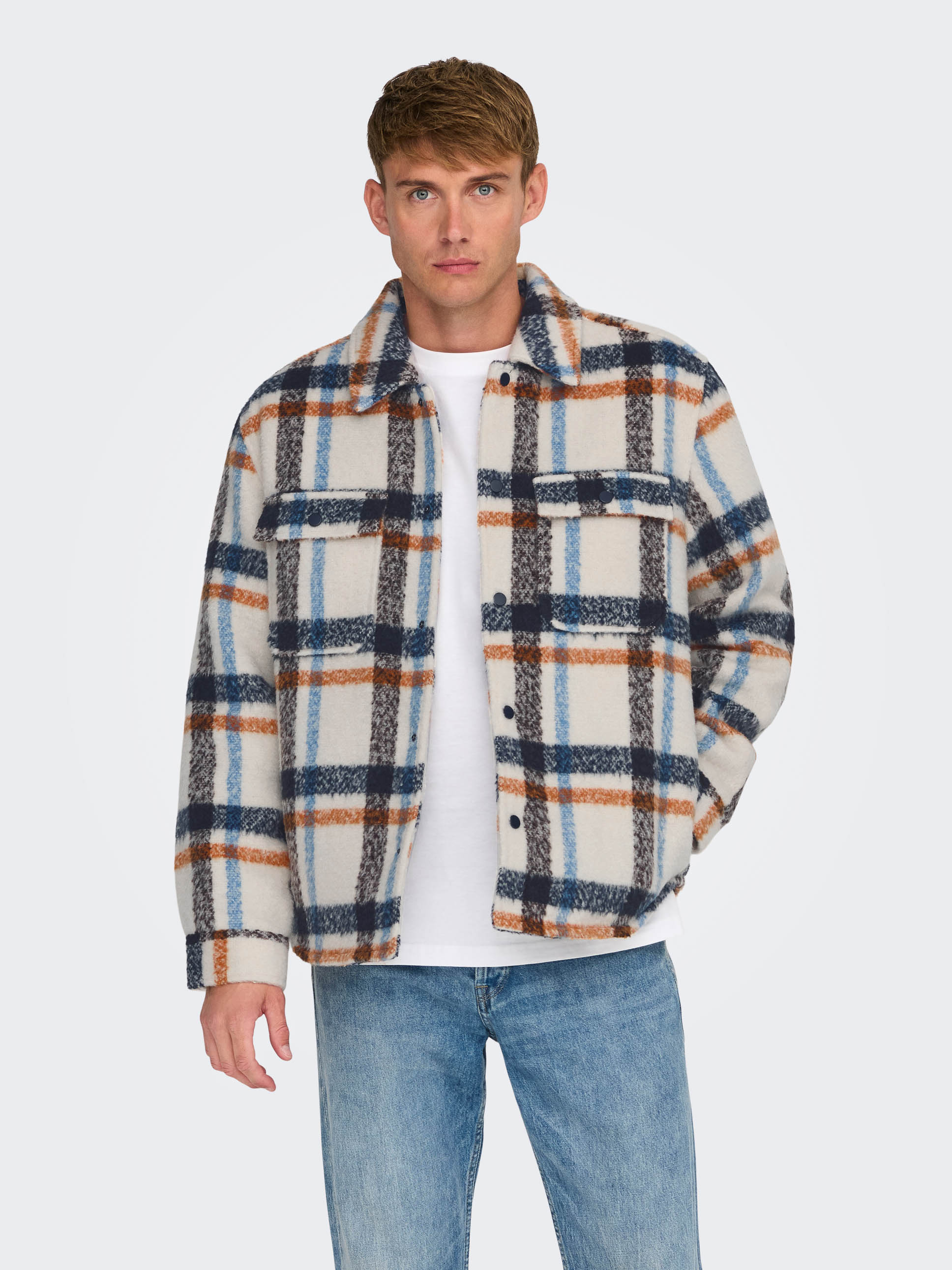 Regular fit overhemdjack met borstzakken, model 'GIO'