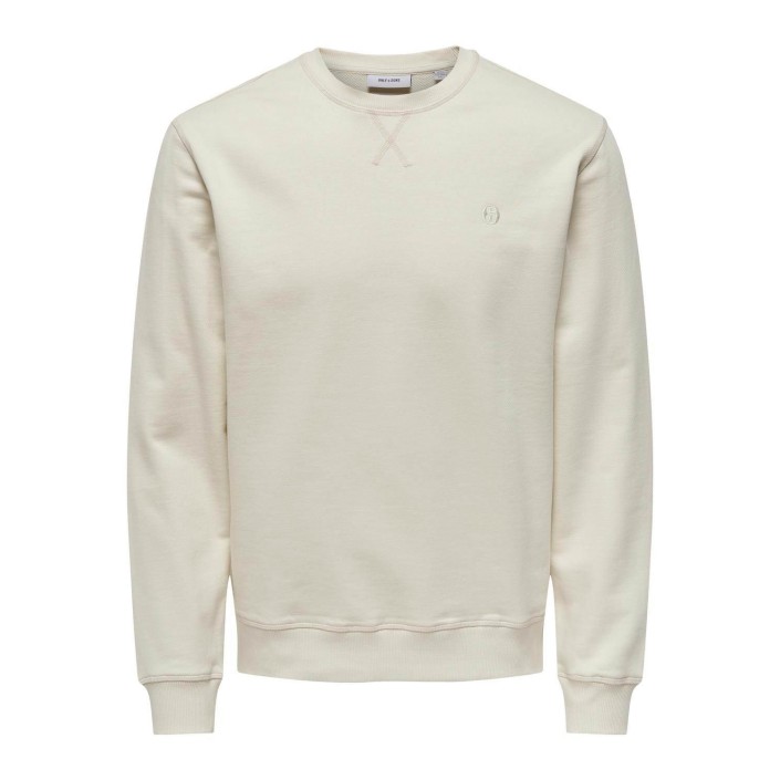 ONLY&SONS ONSDAN UNBRUSHED REG CREW NECK SWEA: Antique White | Freewear ONSDAN UNBRUSHED REG CREW NECK SWEA: - www.freewear.nl - Freewear