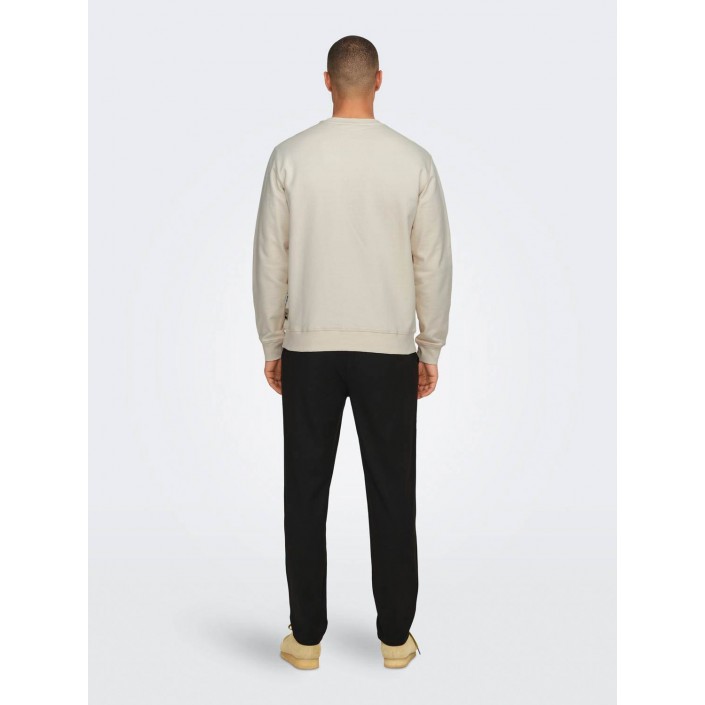 ONLY&SONS ONSDAN UNBRUSHED REG CREW NECK SWEA: Antique White | Freewear ONSDAN UNBRUSHED REG CREW NECK SWEA: - www.freewear.nl - Freewear