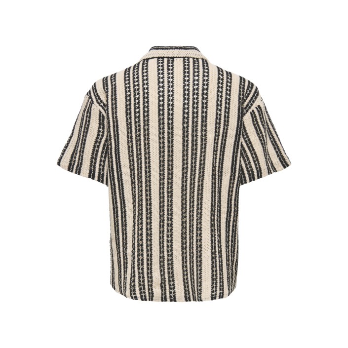 ONLY&SONS ONSDANI CROCHET SS SHIRT NOOS Cloud Dancer/black | Freewear ONSDANI CROCHET SS SHIRT NOOS - www.freewear.nl - Freewear