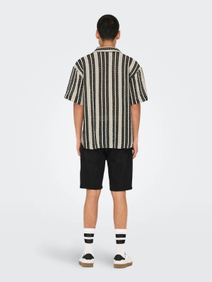ONLY&SONS ONSDANI CROCHET SS SHIRT NOOS Cloud Dancer/black | Freewear ONSDANI CROCHET SS SHIRT NOOS - www.freewear.nl - Freewear