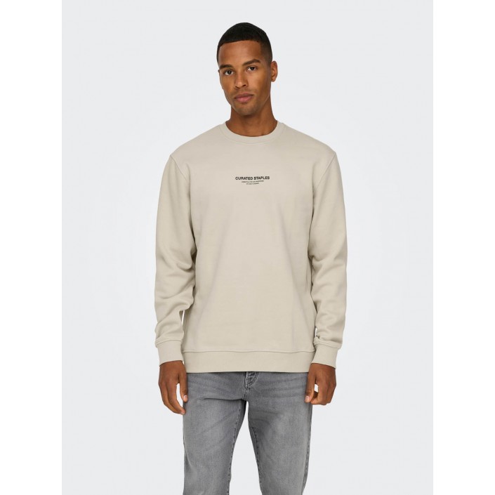 ONLY&SONS ONSCURATED REG CREW NECK SWEAT NOOS Silver Lining | Freewear ONSCURATED REG CREW NECK SWEAT NOOS - www.freewear.nl - Freewear