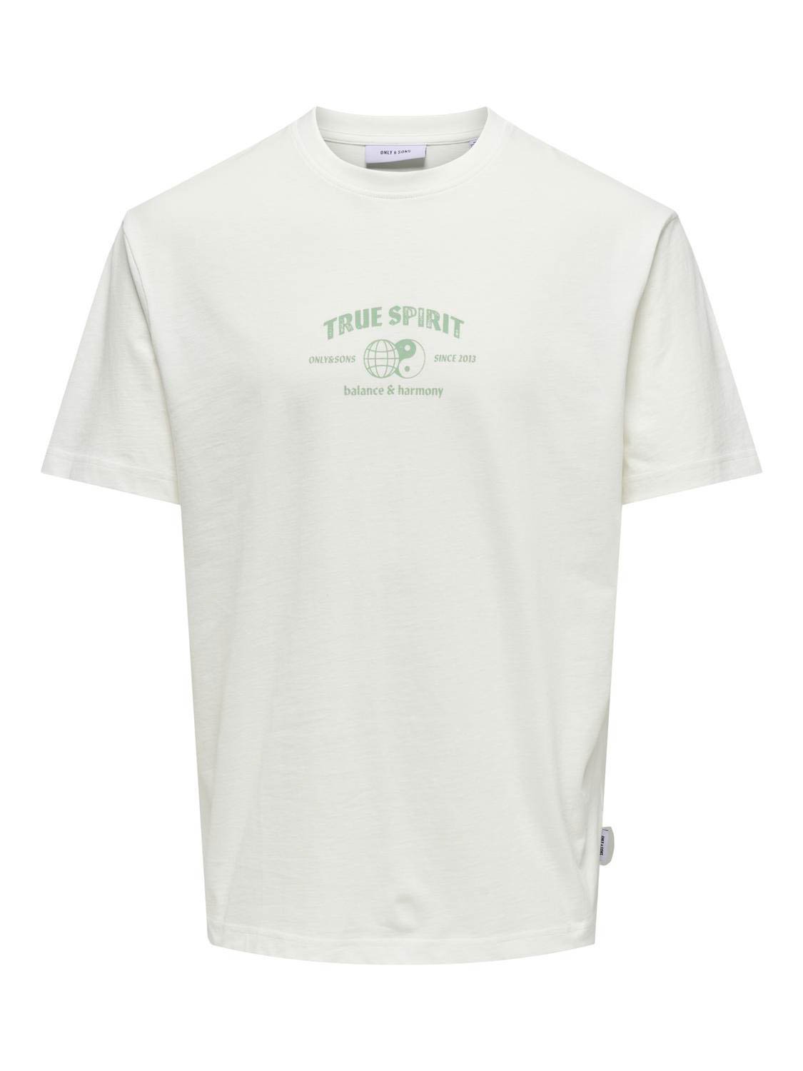 Only & Sons T-shirt Onskeane Rlx Ss Printed Tee Ss24 No 22030973 Cloud Dancer Mannen Maat - XL