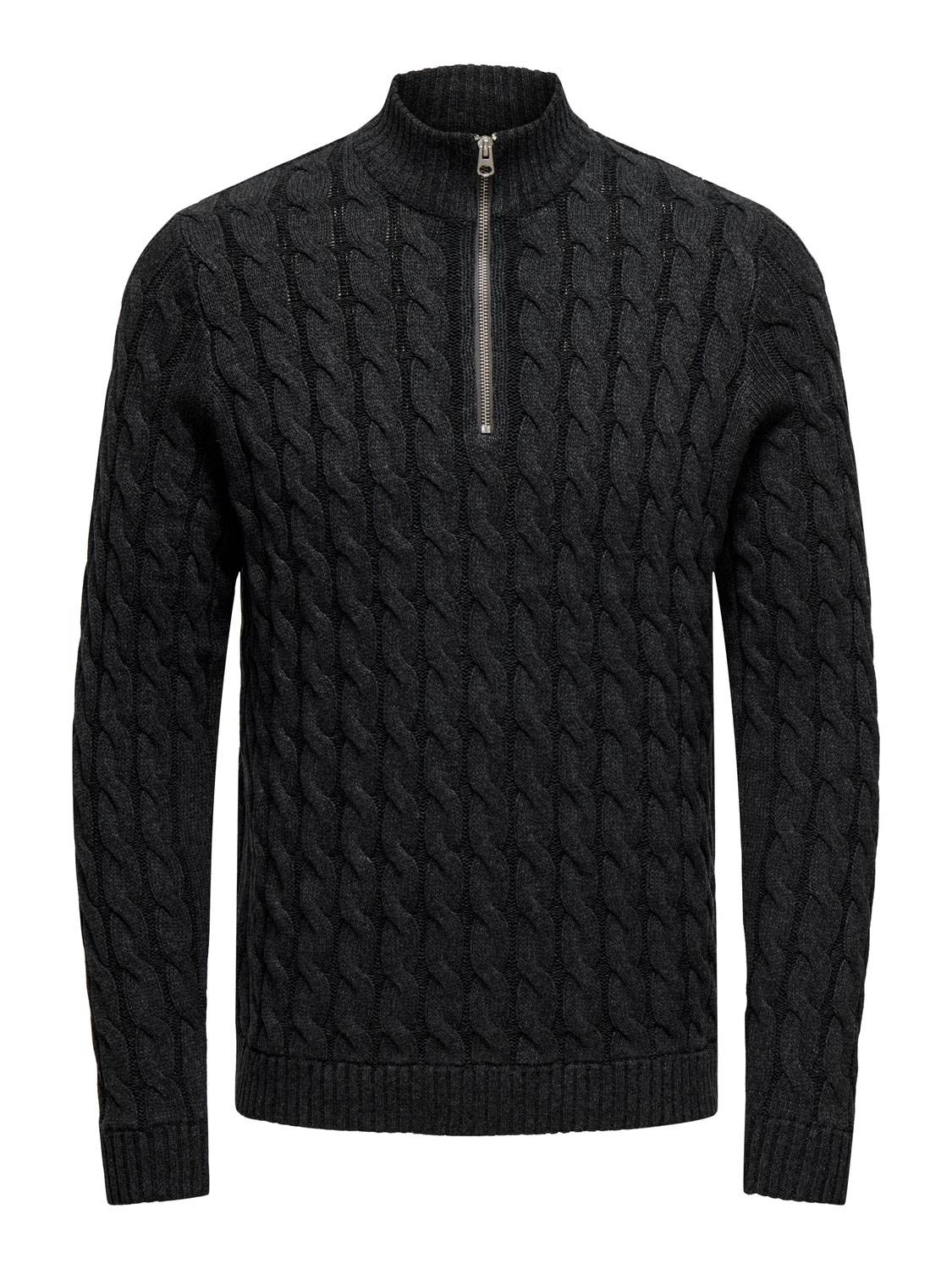 Only and Sons Onskicker Life Reg 3 Cable Half Zip:
