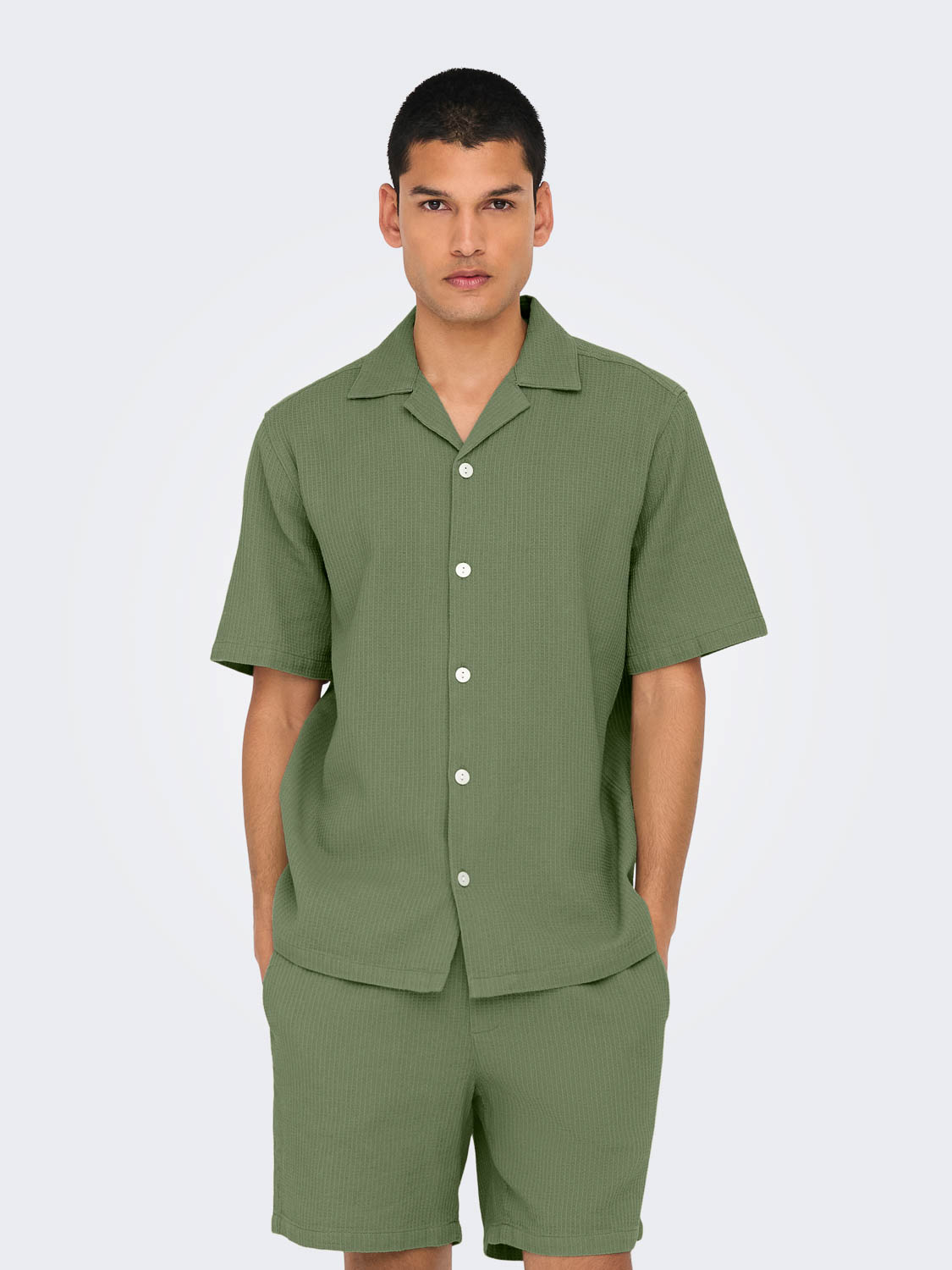 Only and Sons Onsbertil Waffle Ss Resort Shirt