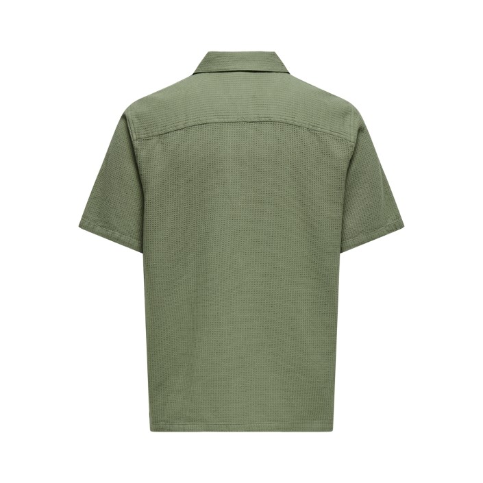 ONLY&SONS ONSBERTIL WAFFLE SS RESORT SHIRT Deep Lichen Green | Freewear ONSBERTIL WAFFLE SS RESORT SHIRT - www.freewear.nl - Freewear