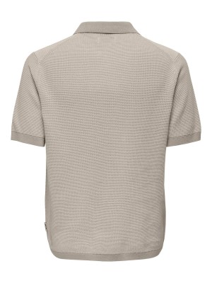 ONLY&SONS ONSMATTEO REG SS ZIP POLO Cloud Dancer/W. SILVER LINING | Freewear ONSMATTEO REG SS ZIP POLO - www.freewear.nl - Freewear