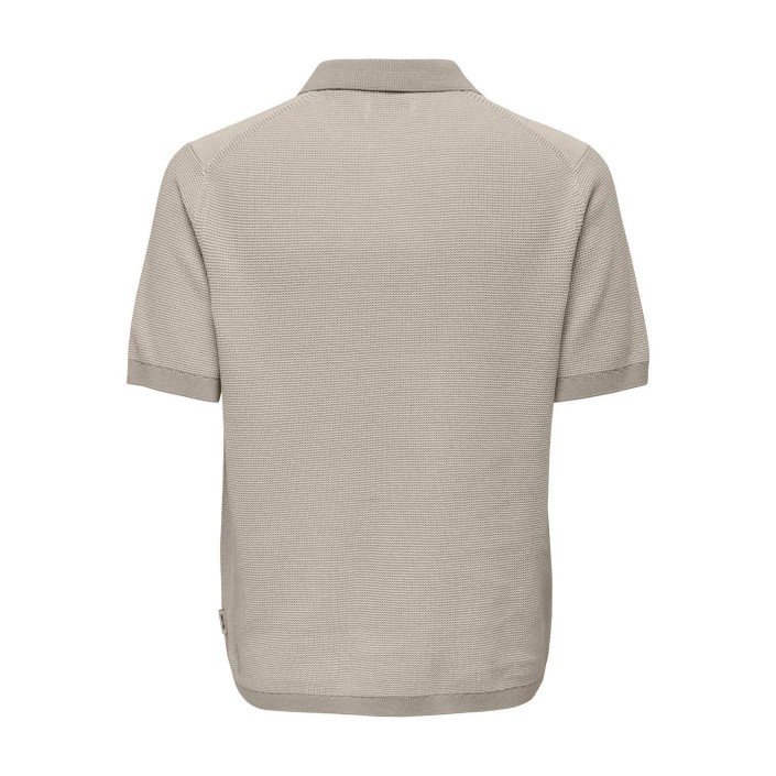 ONLY&SONS ONSMATTEO REG SS ZIP POLO Cloud Dancer/W. SILVER LINING | Freewear ONSMATTEO REG SS ZIP POLO - www.freewear.nl - Freewear