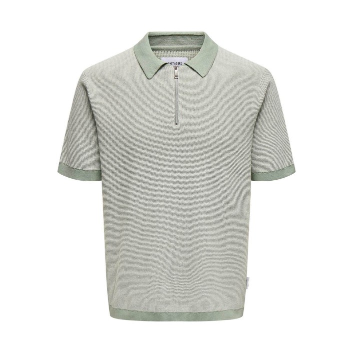 ONLY&SONS ONSMATTEO REG SS ZIP POLO Iceberg Green/W. CLOUD DANCER | Freewear ONSMATTEO REG SS ZIP POLO - www.freewear.nl - Freewear