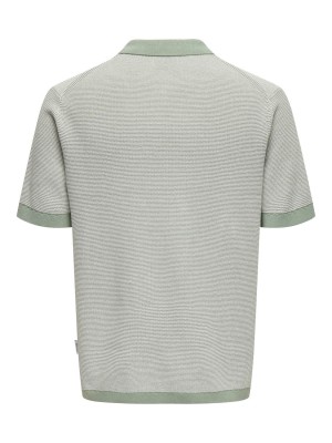 ONLY&SONS ONSMATTEO REG SS ZIP POLO Iceberg Green/W. CLOUD DANCER | Freewear ONSMATTEO REG SS ZIP POLO - www.freewear.nl - Freewear