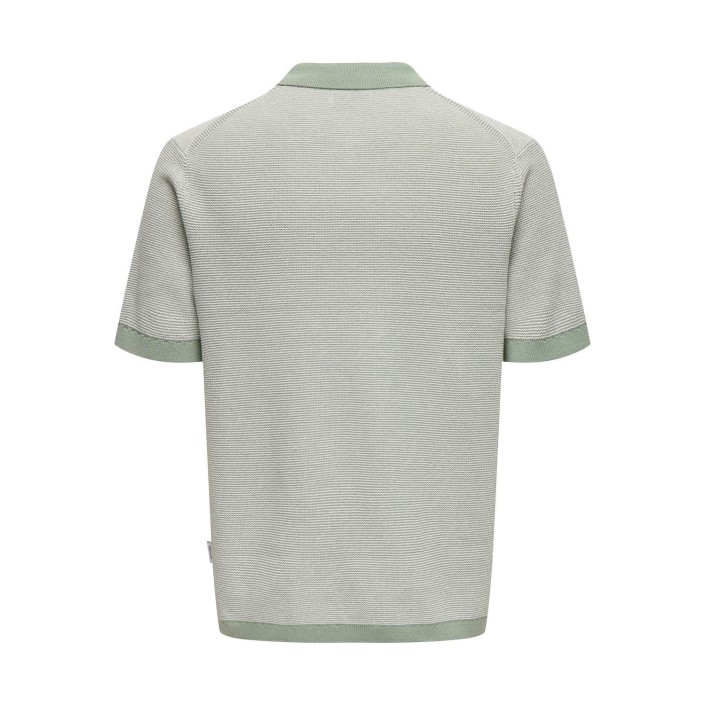 ONLY&SONS ONSMATTEO REG SS ZIP POLO Iceberg Green/W. CLOUD DANCER | Freewear ONSMATTEO REG SS ZIP POLO - www.freewear.nl - Freewear