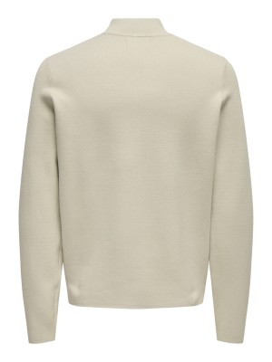 ONLY&SONS ONSCOOPER HALF ZIP HIGH NECK KNIT N: Silver Lining | Freewear ONSCOOPER HALF ZIP HIGH NECK KNIT N: - www.freewear.nl - Freewear