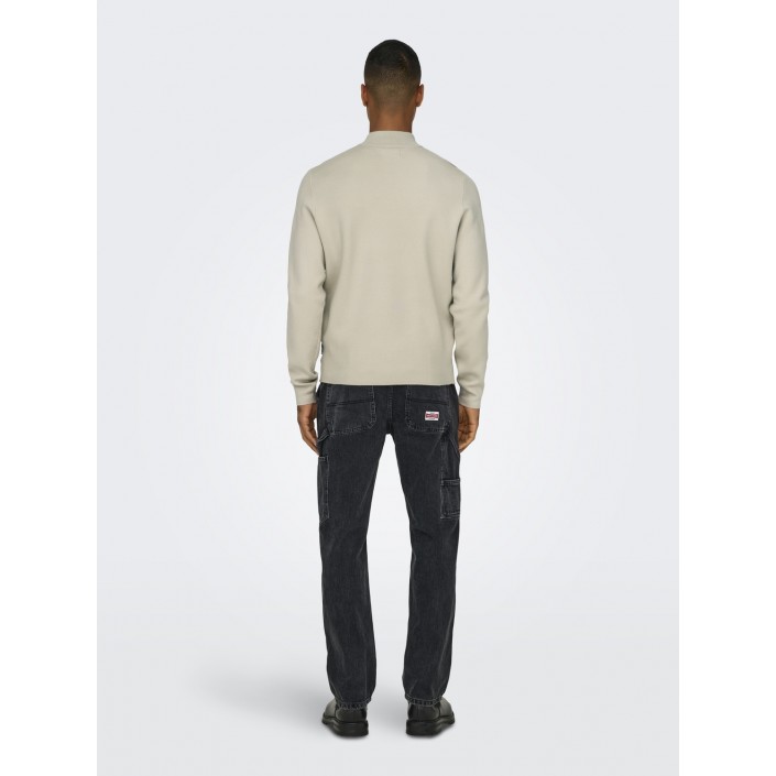 ONLY&SONS ONSCOOPER HALF ZIP HIGH NECK KNIT N: Silver Lining | Freewear ONSCOOPER HALF ZIP HIGH NECK KNIT N: - www.freewear.nl - Freewear