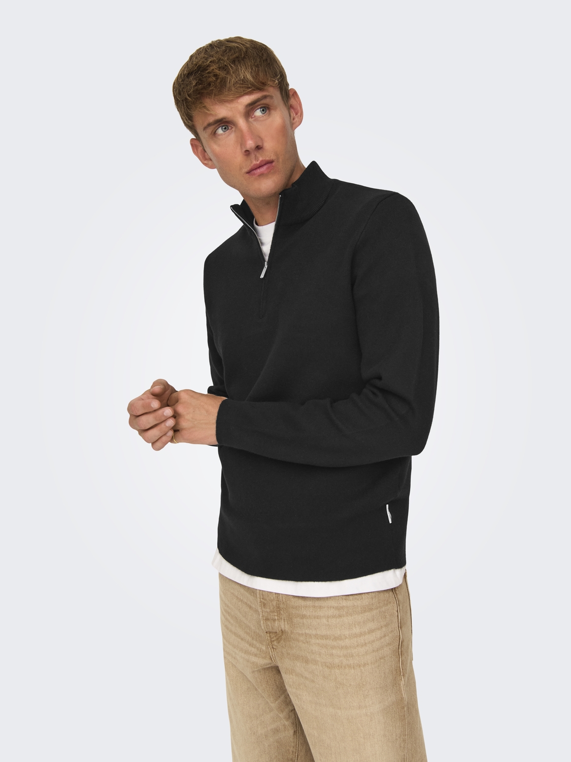 Only and Sons Onscooper Half Zip High Neck Knit N: