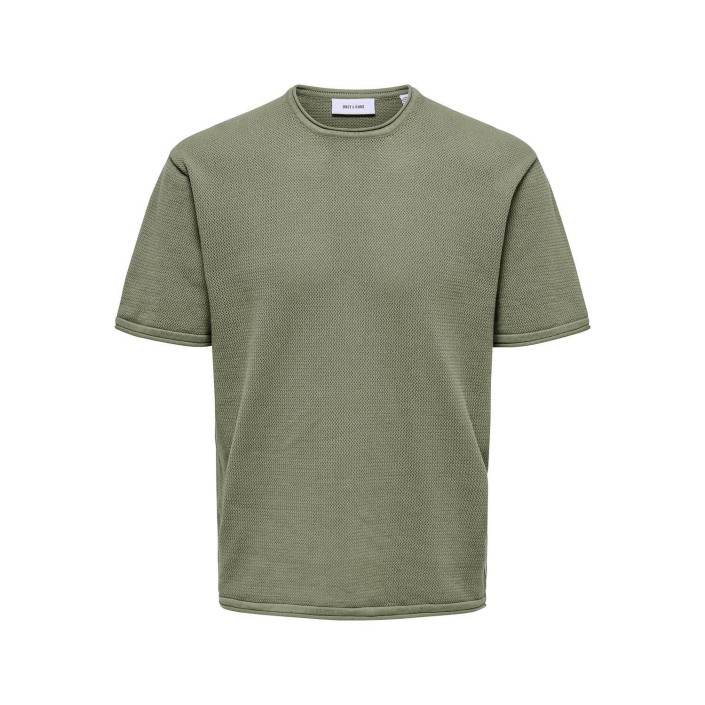 ONLY&SONS ONSKEN RLX SS CROCHET CREW KNIT Deep Lichen Green | Freewear ONSKEN RLX SS CROCHET CREW KNIT - www.freewear.nl - Freewear