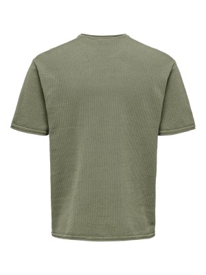 ONLY&SONS ONSKEN RLX SS CROCHET CREW KNIT Deep Lichen Green | Freewear ONSKEN RLX SS CROCHET CREW KNIT - www.freewear.nl - Freewear