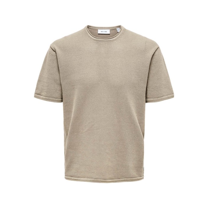 ONLY&SONS ONSKEN RLX SS CROCHET CREW KNIT Silver Lining | Freewear ONSKEN RLX SS CROCHET CREW KNIT - www.freewear.nl - Freewear