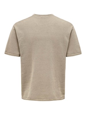 ONLY&SONS ONSKEN RLX SS CROCHET CREW KNIT Silver Lining | Freewear ONSKEN RLX SS CROCHET CREW KNIT - www.freewear.nl - Freewear