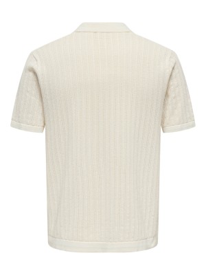 ONLY&SONS ONSMOON REG 12 SS POLO KNIT Egret | Freewear ONSMOON REG 12 SS POLO KNIT - www.freewear.nl - Freewear