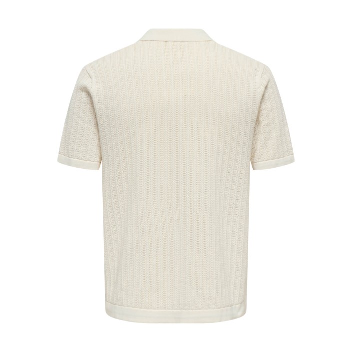 ONLY&SONS ONSMOON REG 12 SS POLO KNIT Egret | Freewear ONSMOON REG 12 SS POLO KNIT - www.freewear.nl - Freewear