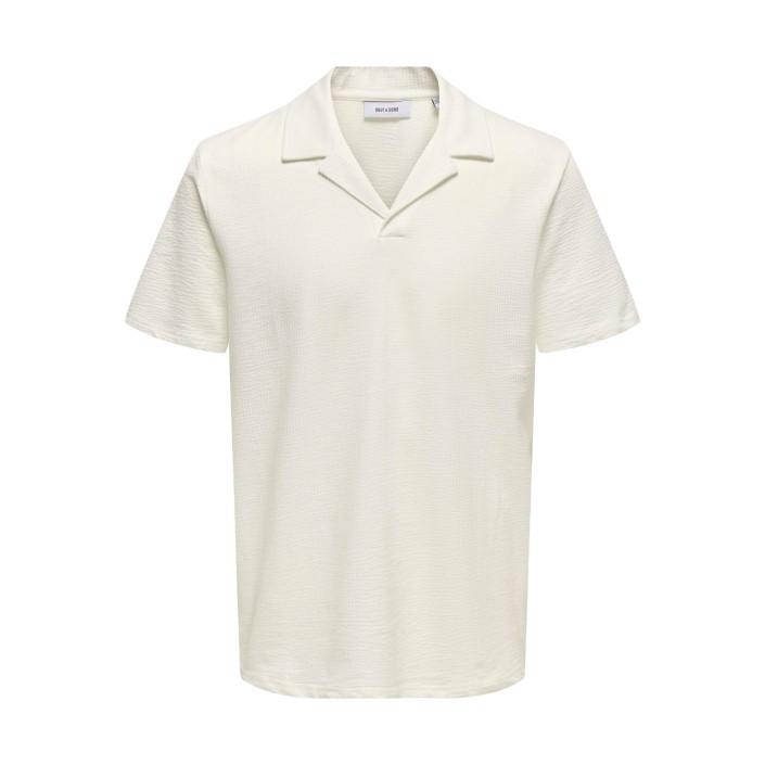 ONLY&SONS ONSKIAN REG SEERSUCKER RESORT POLO Cloud Dancer | Freewear ONSKIAN REG SEERSUCKER RESORT POLO - www.freewear.nl - Freewear